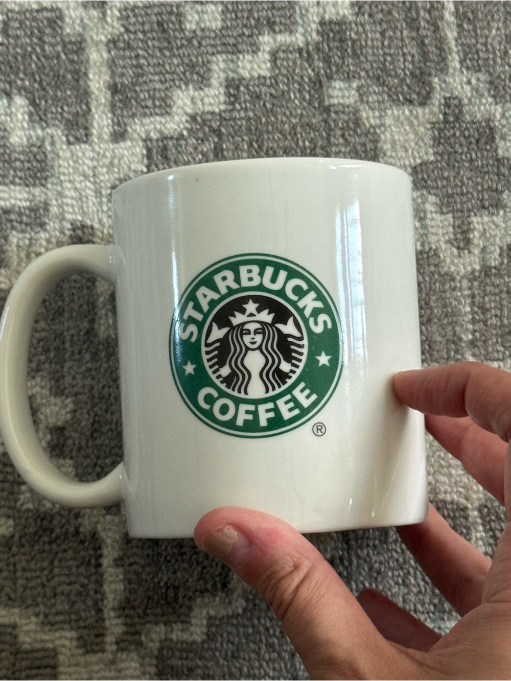 Starbucks Coffee White Ceramic Logo Mug - Green Logo Vintage 2004